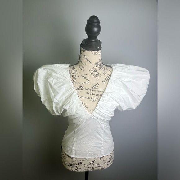 J.Crew Cecily top in stretch cotton poplin blend NWT Size 00 - Picture 2 of 15